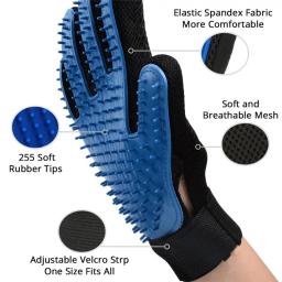 Silicone Pet Grooming Glove, escova de cabelo gatos, limpeza do pente, Deshedding Pets Products, escova de cabelo do cão, animais - Image 2