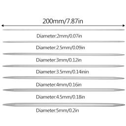 Conjunto de agulhas de tricô em aço inoxidável, agulhas retas duplas para suéteres, projeto de tricô, 2-5mm, 20cm, 5-35Pcs - Image 3