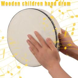 Tambor de mão de madeira para crianças, prático, transporte seguro, jogo de música de percussão, ferramenta de brinquedo para crianças, criar presente de infância feliz - Image 1