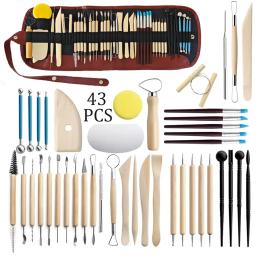 Cerâmica Clay Sculpting Tools Kit Argilas de cera de cerâmica Ferramentas para esculpir Art Craft, Modeling Tool Set, 8-61 Pcs Set - Image 1