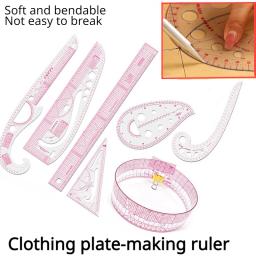 Régua flexível multifuncional para roupas, Régua de fabricação de placas, Ferramentas manuais de desenho, Plástico macio, Curva, Reta, Design de vestuário - Image 1