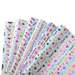 Rolo De Papel De Embrulho, Colorido, Feliz Aniversário, Presentes De Balão, Estrelas, Bolo, Casamento, Baby Shower, 17 "X 120" - Image 5