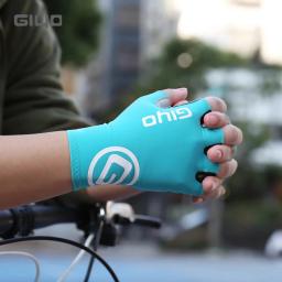 Mitten de bicicleta antiderrapante Giyo metade do dedo, tecido de Lycra, luvas de ciclismo sem dedos dos homens, MTB Road Bike luvas curtas, verão - Image 5