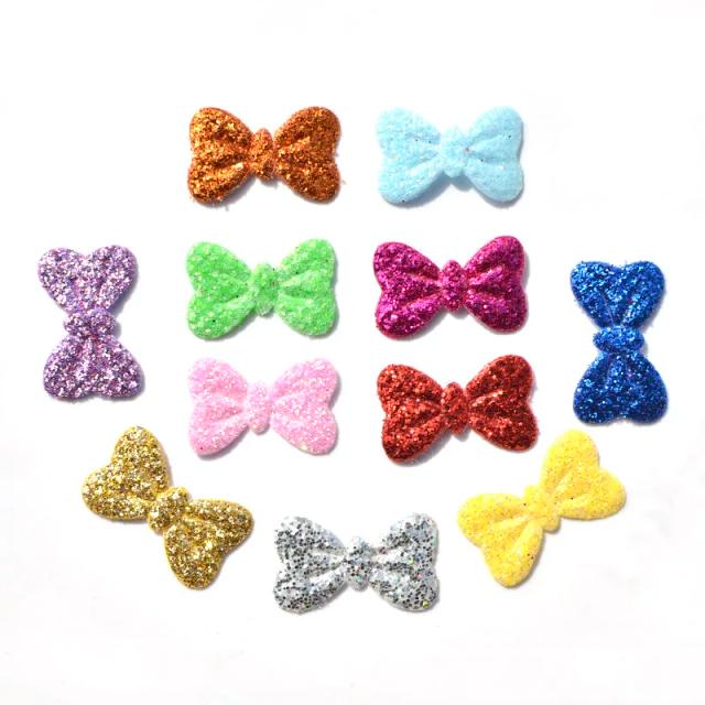 Cores Brilhantes de Tecido com Laço Glitters - 100 Peças para DIY e Decoração de Casamento
