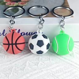 Simulação Criativa Chaveiro Futebol, Rugby, Tênis, Voleibol, Série Spike Ball, Basquete, Pequeno Pendant Doll, Presente Atividade - Image 3