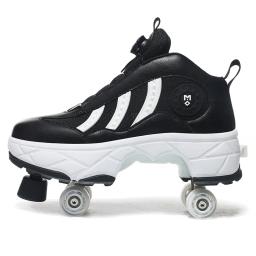 Segurança Patins Ajustáveis Duráveis para Adultos, Sapatos de Patinação Confortáveis, Dupla Finalidade, 4 Rodas em Sapatos, Nova chegada - Image 2