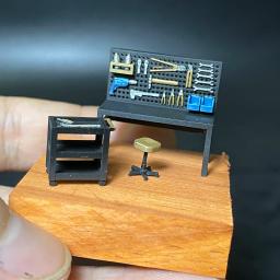 Mesa de Trabalho Miniatura Set Ferramentas Auto Repair Tool, Model Scene Acessórios, Tiro Ferramentas, Escala 1: 64 - Image 1