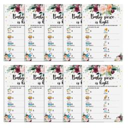 Cartões de design floral para chá de bebê, 10pcs, gênero revelar, neutro, divertido, fácil de jogar, jogo para atividades de festa de aniversário - Image 6