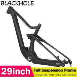 Quadro de suspensão total de carbono xc, 29 polegadas, choque traseiro, 165mm, suspensão total, mtb, quadro de carbono através do eixo 148mm, quadro de mountain bike 29 - Image 3