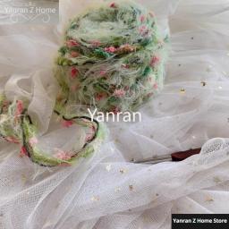 Fio De Tricô De Mão De Série De Jardim, Linha De Flor Verde, Crochet Artesanal, Agulha, Saco De Tecido, Laço De Cabelo, Decoração De Presente, 50g - Image 4