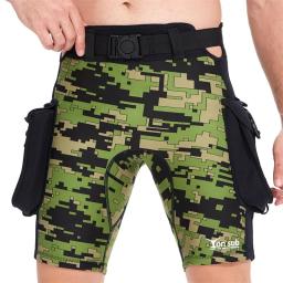 Calças de mergulho em neoprene para homens, shorts de bolso submersíveis, calções de mergulho técnicos, calções de camuflagem, 2,5mm - Image 1