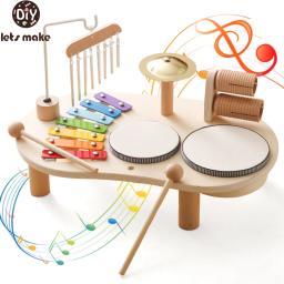 Tambor de mão Montessori para crianças, instrumento musical interativo, brinquedo sensorial educacional infantil, brinquedos do bebê, 3 anos - Image 1