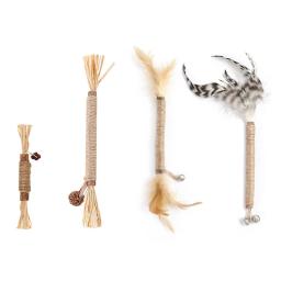Brinquedos de limpeza de dentes para gato, brinquedo teaser de penas com sino, petiscos, pet moagem suprimentos - Image 3