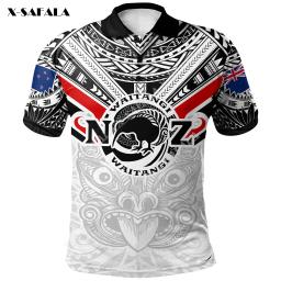 Camisas polo unissex para homens e mulheres, top casual estampado em 3D, samambaia neozelandesa Kiwi com estilo maori Koru em espiral polinésia, alta qualidade - Image 1