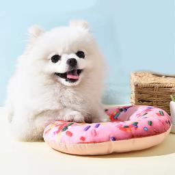 Donut Squeaky Pet Toy, Dentes Brinquedo Provocando para Cão, Abastecimento Interativo, Fontes Do Partido De Aniversário, 1Pc - Image 1