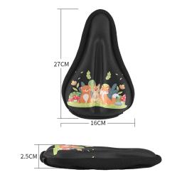 Capa de almofada para assento de bicicleta infantil, capa protetora para assento de bicicleta com capa de chuva, almofada de assento de bicicleta infantil, preta - Image 6