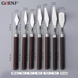 Kit de espátula de aço inoxidável para pintura, guache suprimentos, pintura a óleo faca, artes plásticas, pintura Tool Set, lâminas flexíveis, paleta, 1Pc, 7Pcs - Image 1