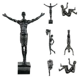 Atleta Escalada Estátua de Resina para Decoração de Parede, Escultura Figuras, Alpinista Criativo, Pingente, Fundo - Image 1