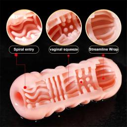 Poderoso vibrador vaginal para homens, sexo oral, suprimentos de masturbação, brinquedos sexuais nus para um casal, copo de carne, bunda grande, vibrador para - Image 2