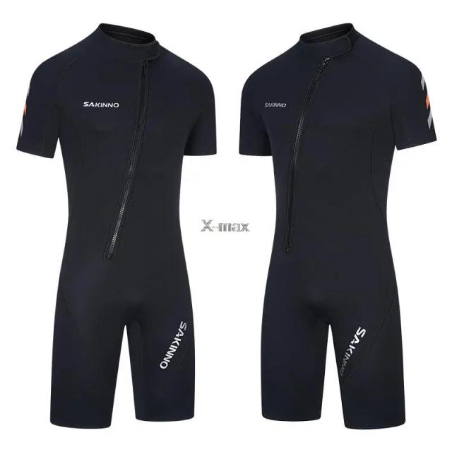 Wetsuit de Neoprene Espessado 2mm com Manga Curta - Proteção Solar Ideal para Surf, Snorkeling e Natação