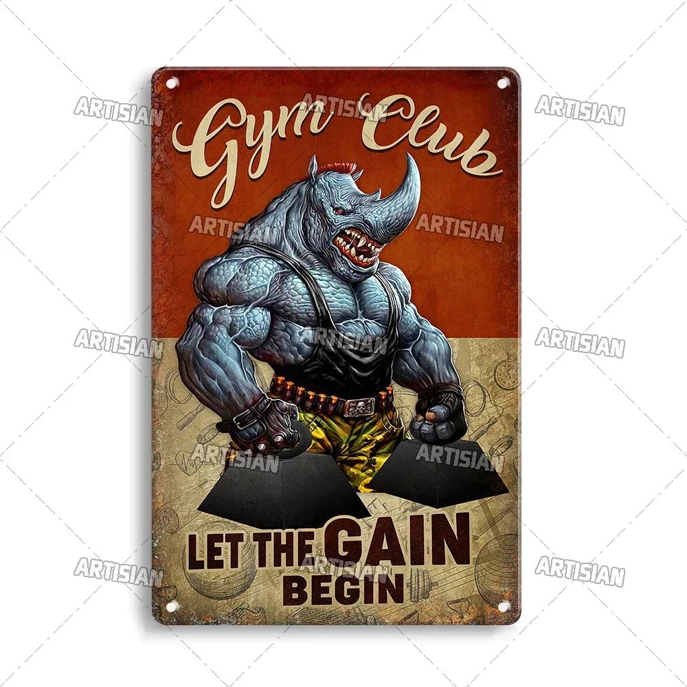 Artisian Engraçado Esporte Sinal De Metal, Cartaz De Lata De Fitness, Ginásio Placa Decorativa, Decoração Da Parede, Garagem, Bar, Pub, Clube, Hotel, Café, Cozinha, Casa - Image 1