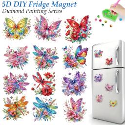 Ímãs de geladeira acrílicos para artesanato DIY, forma especial, bolo, borboleta, Diamond Art, decalques, pintura, presente do partido, 6pcs - Image 2