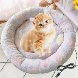 Almofada de aquecimento USB impermeável para gatos, Almofada de gato lavável dobrável, Suprimentos de inverno multifuncionais - Image 3
