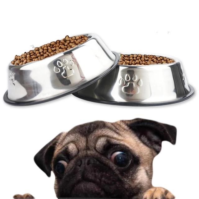 Tigelas de Aço Inoxidável para Cães e Gatos: 6 Tamanhos de Alimentação e Beber para Seu Pet