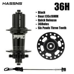 Hassns pro 7 36h rolamento do cubo traseiro 36 furos freehub mtb bicicleta quatro palin 32h cubo traseiro para 7-12 velocidades cubo barulhento bicicleta 6 cubos de lingueta - Image 6