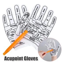 Luvas acupressão, reflexologia, mão, ferramenta acupressão para massagem mão, luvas reutilizáveis ​​para - Image 2