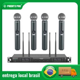 PTU-7000 Phenyx Pro Profissional Quad Channel UHF Sistema de microfone sem fio Microfones portáteis para Igreja, DJ, Cantar, Karaokê - Image 1