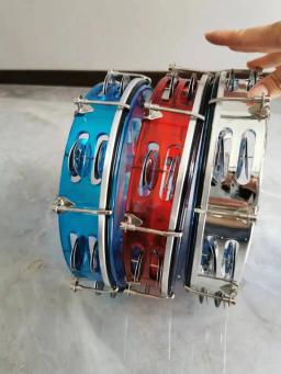 Pandeiro colorido para desempenho de palco, instrumento de percussão profissional, mão batendo palmas tambor, 10 polegadas, 1pc - Image 2