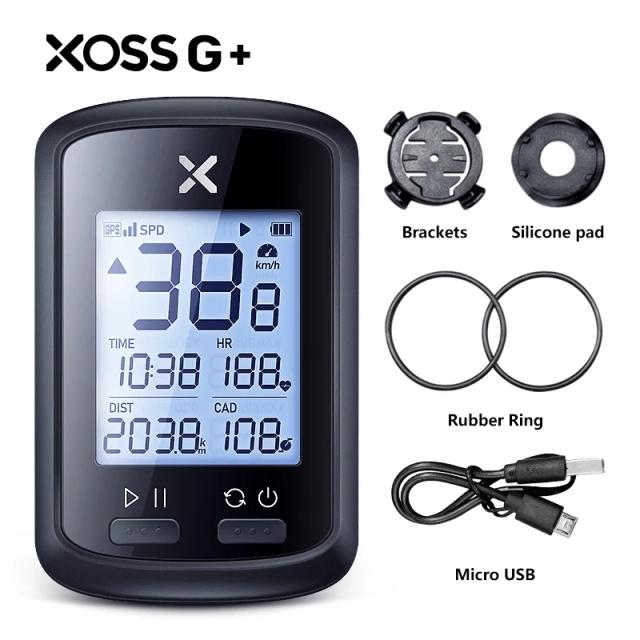 Computador de Bicicleta XOSS G Plus G: Velocímetro GPS Impermeável e Odômetro Sem Fio