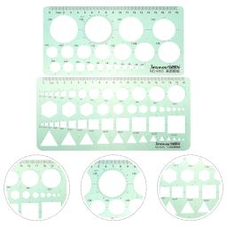 Geometria Medição Template para Estudantes, Réguas Desenho, Ferramentas de Elaboração Plásticas, Ferramentas Geométricas DIY, 2 Pcs - Image 5
