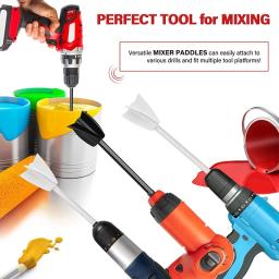Pintura e resina epóxi Poder Mixer Blade, Ferramenta de perfuração para Mistura, 1.4 "Plastic Paddle, Substituir Resina Mixer Broca Anexo, 124A - Image 1
