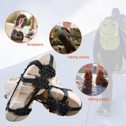 Garras de gelo antiderrapantes para escalada ao ar livre, Grips de neve unissex, Escalada Chain Crampon, Spike Shoe Covers, 24 dentes, inverno - Image 4