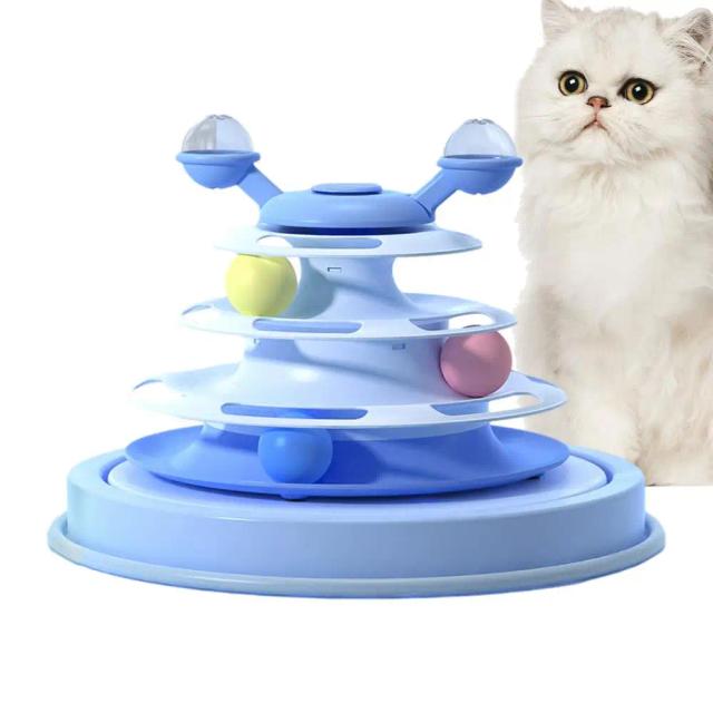 Brinquedo Interativo para Gatos: Rolo de Trilha com 4 Níveis e Suprimentos para Gatos Grandes e Médios