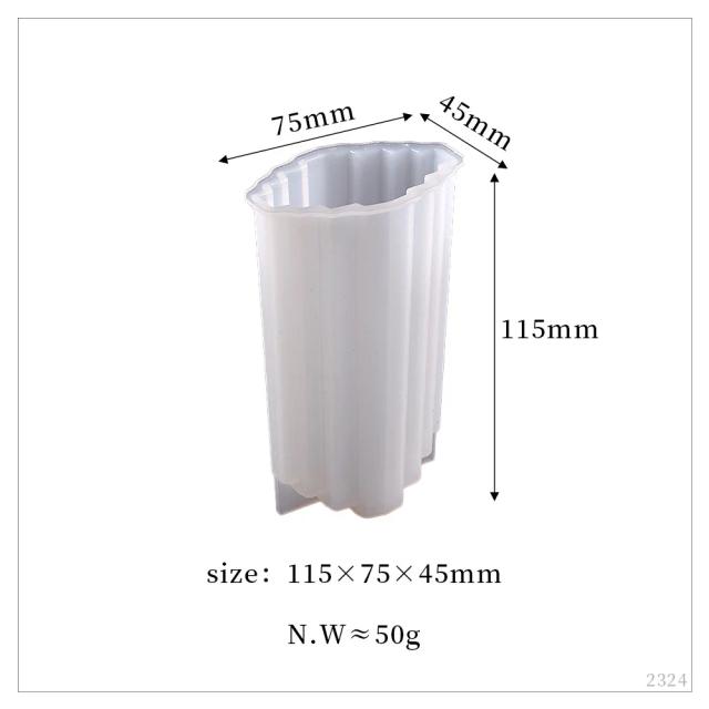 Molde de Silicone para Vela Geométrica em Formato Cilíndrico com Design Diamond Stripe e Cone Variável - Ideal para Projetos DIY