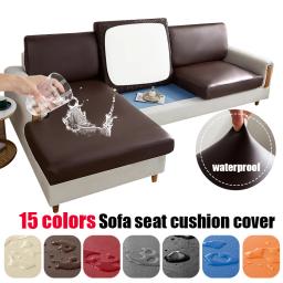 Couro do plutônio à prova dwaterproof água capa de sofá para sala de estar criança animais de estimação cor sólida sofá slipcover capa de assento lavável removível - Image 1