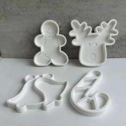 Molde De Bandeja De Concreto De Gesso Para Decoração De Natal, Homem De Gingerbread, Sino De Muleta, Molde De Silicone, DIY, Bonito, Festa, Feriado, Decoração De Casa - Image 1