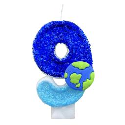 Velas temáticas terra do aniversário, decorações do bolo - Image 2