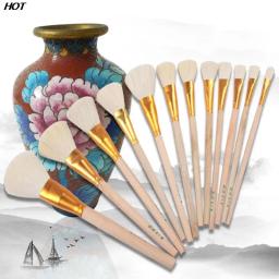 12pc Cerâmica Arte Lã Escova Set para Esmalte Cerâmica/pintura Colorir Aquarela Pintura Acrílica Artesanato DIY Pintura Caneta Arte Suprimentos - Image 1