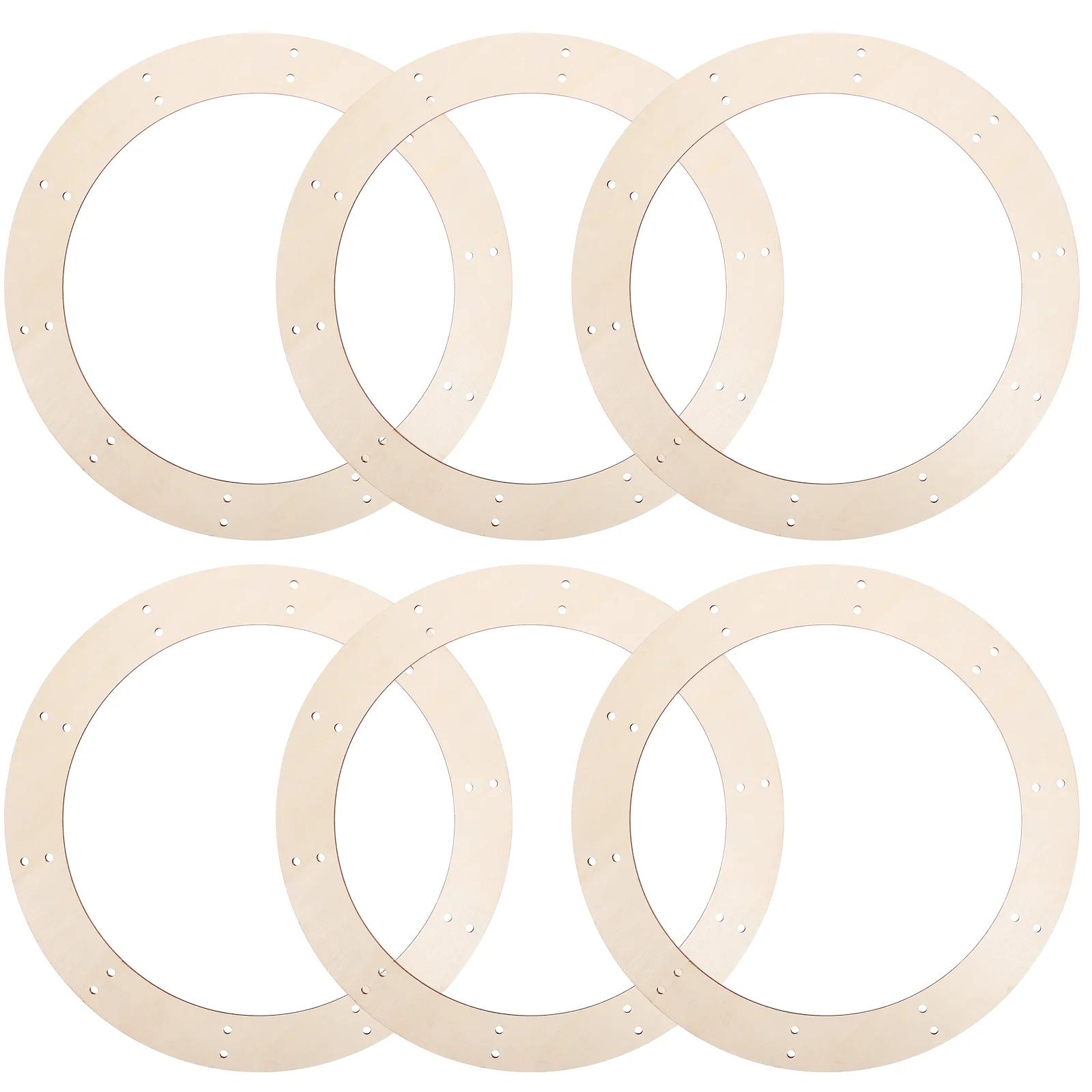 6 peças base de guirlanda de ornamento em branco 2000x2000x020cm moldura de guirlanda de madeira fazendo anéis - Image 1