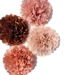 Dusty Pink Hanging Flower Set, Papel Tissue, Pom Poms para Casamento e Outras Ocasiões Especiais Festa e Aniversário - Image 1