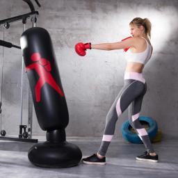 Saco de boxe inflável da aptidão 160cm pvc inflável espessamento boxe coluna tumbler luta coluna - Image 4