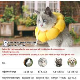 Colar Elizabeth ajustável para animais de estimação, Gatos após cirurgia, Cone protetor, Evitar lamber - Image 2