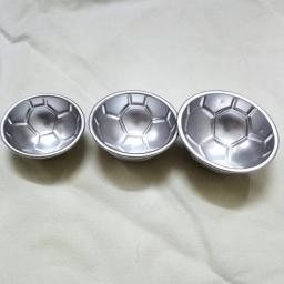 3 tamanho 3d bola de futebol alumínio bolo molde pan decoração 8 "meio fondant açúcar moldes ferramentas diy - Image 3