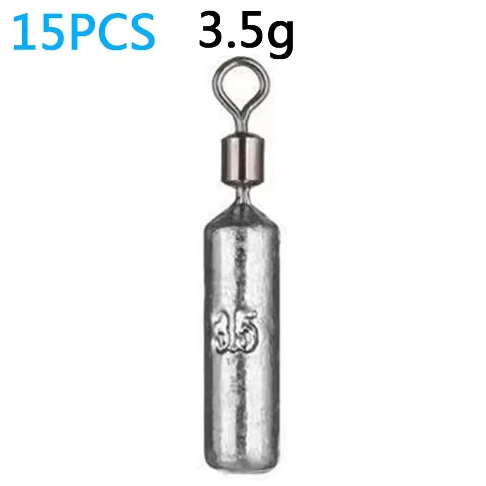 Peso de pesca 15 Pçs/lote Molde de Chumbada 3.5g 5g 7g 10g 14g 20g Tubo Bala Plumb Pingente Metal Jig Sast Sea Tackle Kit Ferramenta de Pesca - Image 1