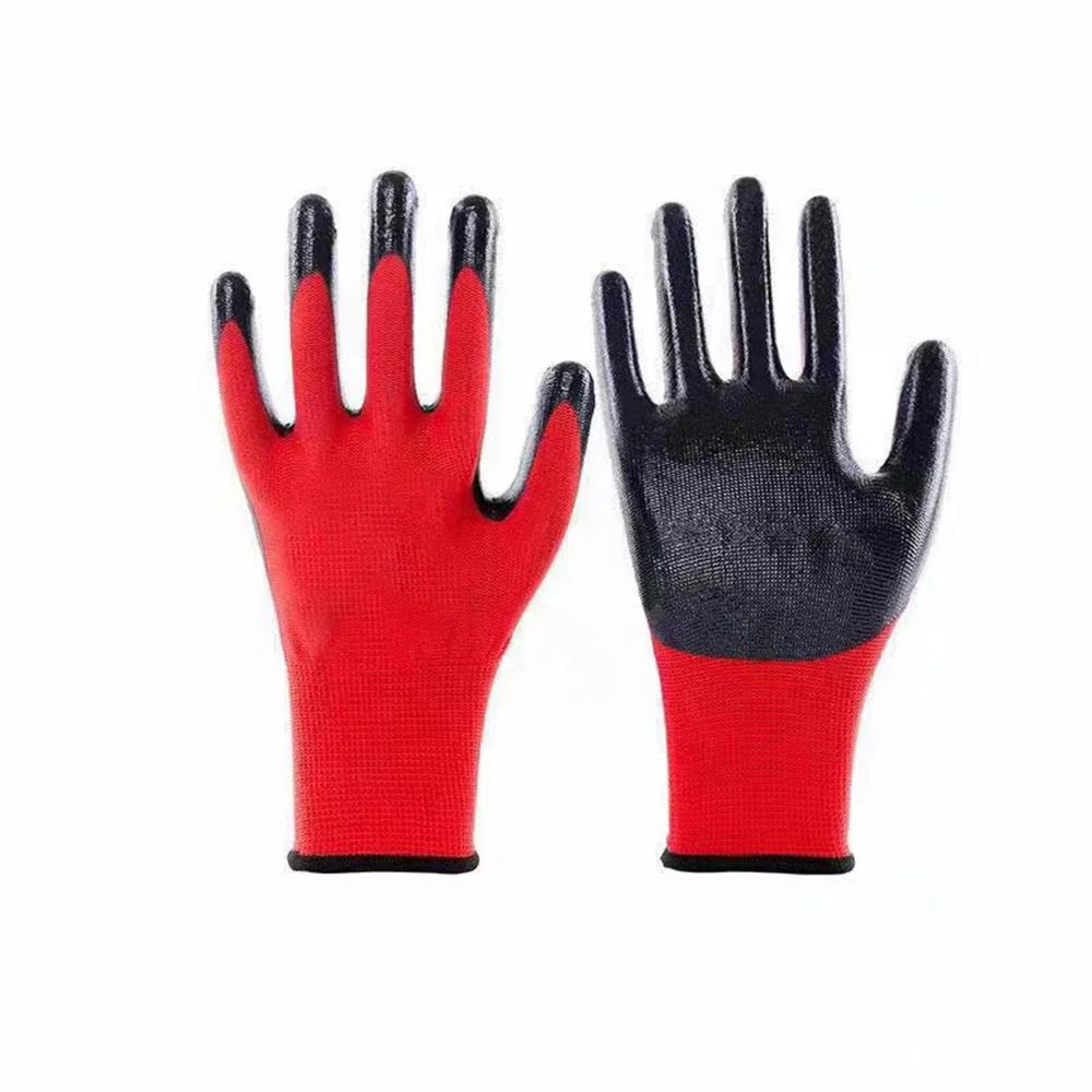 Luvas De Trabalho De Segurança De Nylon, Aperto De Jardinagem, Luvas De Trabalho De Proteção Industrial, Construtores Revestidos De Nitrilo Premium, Aderência Excelente, 2024 - Image 1