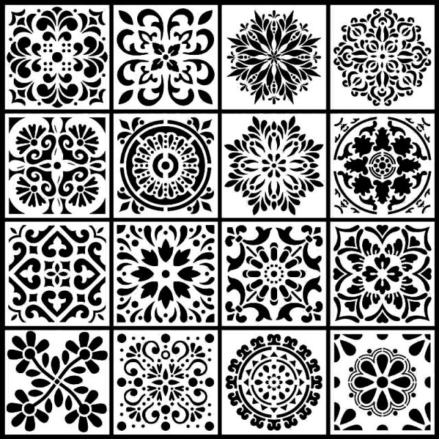 Modelos de Mandala para Pintura Oca: Conjunto de 16 Estênceis, Ferramentas de Pintura Spray e Suprimentos para Arte Artesanal